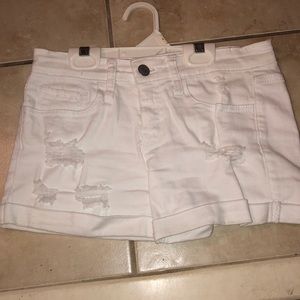 White denim shorts